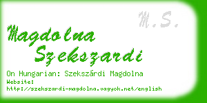 magdolna szekszardi business card