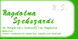 magdolna szekszardi business card